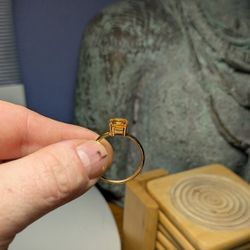 Citrine Gold Filled Ring Size 13