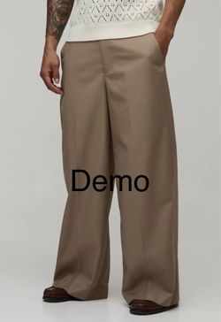 boohooMAN Extreme Wide Leg Tailored Trousers (32)
