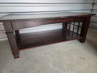 Dark Wood coffee table with Lower Shelf