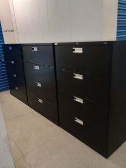 Black Metal Lateral File Cabinets $150 each 8 available
