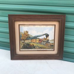 Vintage Foil Train Art