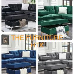 Brand New Sectional Available 4 Different Colors With Accent Pillows And Storage Ottoman Included Same Day Delivery 🚚 