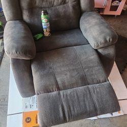 Rocker Recliner Chair Dark Grey/blue