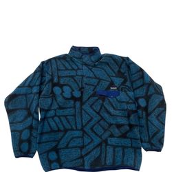 Patagonia Synchilla Snap-T Pullover Fleece Jacket Aztec Stone Blue Mens XXL