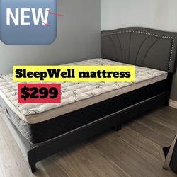 Queen size bed frame with mattress included