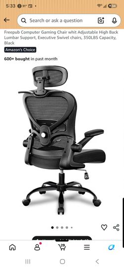 Ergonomic Office Chair Mesh Desk Chair 3D Headrest Lumbar Support 350LB