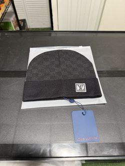 Black Damier Knit Beanie — Winter 2025 Style