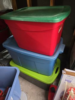 3 bins Christmas decorations