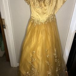Gold Prom/ Quinceanera Dress XS 