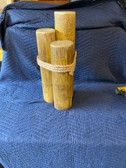 Decorative Wood Dock Piling with Rope