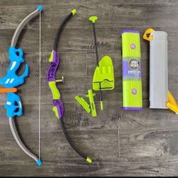 Kids Archery Toy Bows From Different Sets. One Bow Missing String So Just Throwing In For Free $10