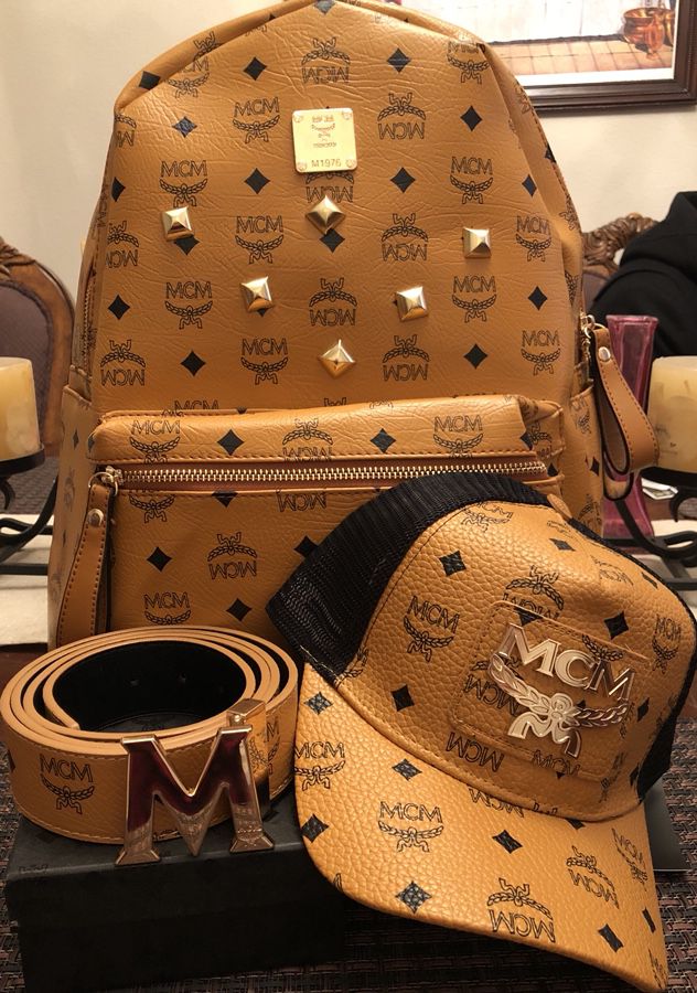MCM Backpack, Hat and Belt Set for Sale in Stockton, CA - OfferUp