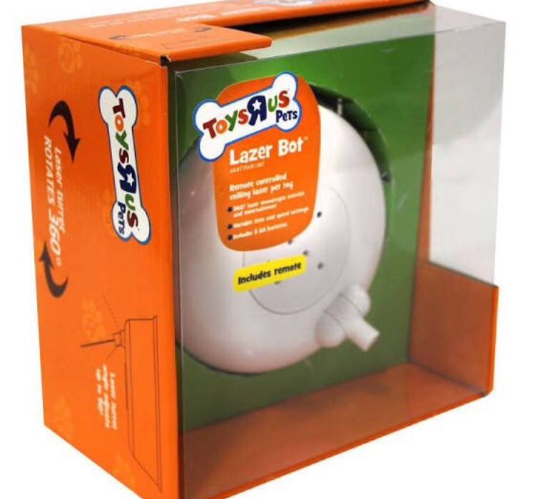 Laser cat toy with remote/ceiling mounted