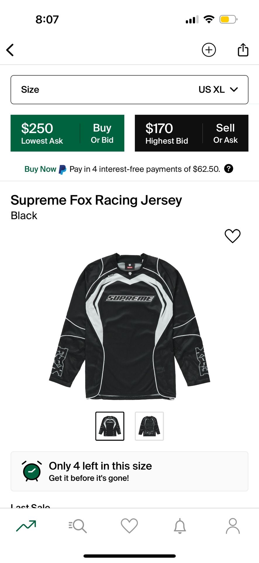 Supreme Fox Racing Jerseys Sz XL