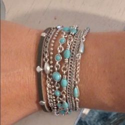 Sterling Silver Turquoise Multistrand Bracelet