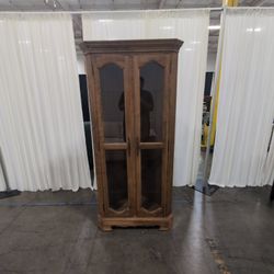 Traditional Medium Wood China Cabinet with Glass Doors