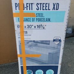 Bathtub steel 60Wx30x16in left hand