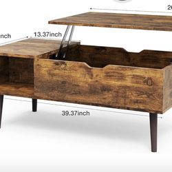 Coffee Table - Lift Top with Storage & Cubbies