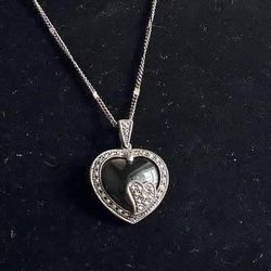 Vintage .925 Heart on Heart Pendant with Necklace just $25 