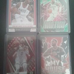4 Card Damien Lillard Lot.