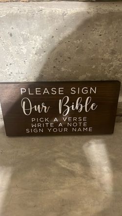 Wedding Plaque - Bible signing