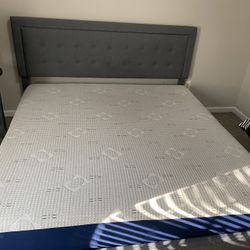 King Size Mattress With Frame & Headboard (New)