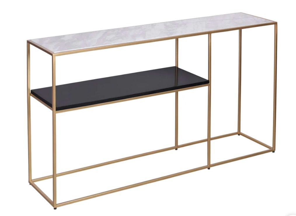 CB2 Two Tone Marble Console Table