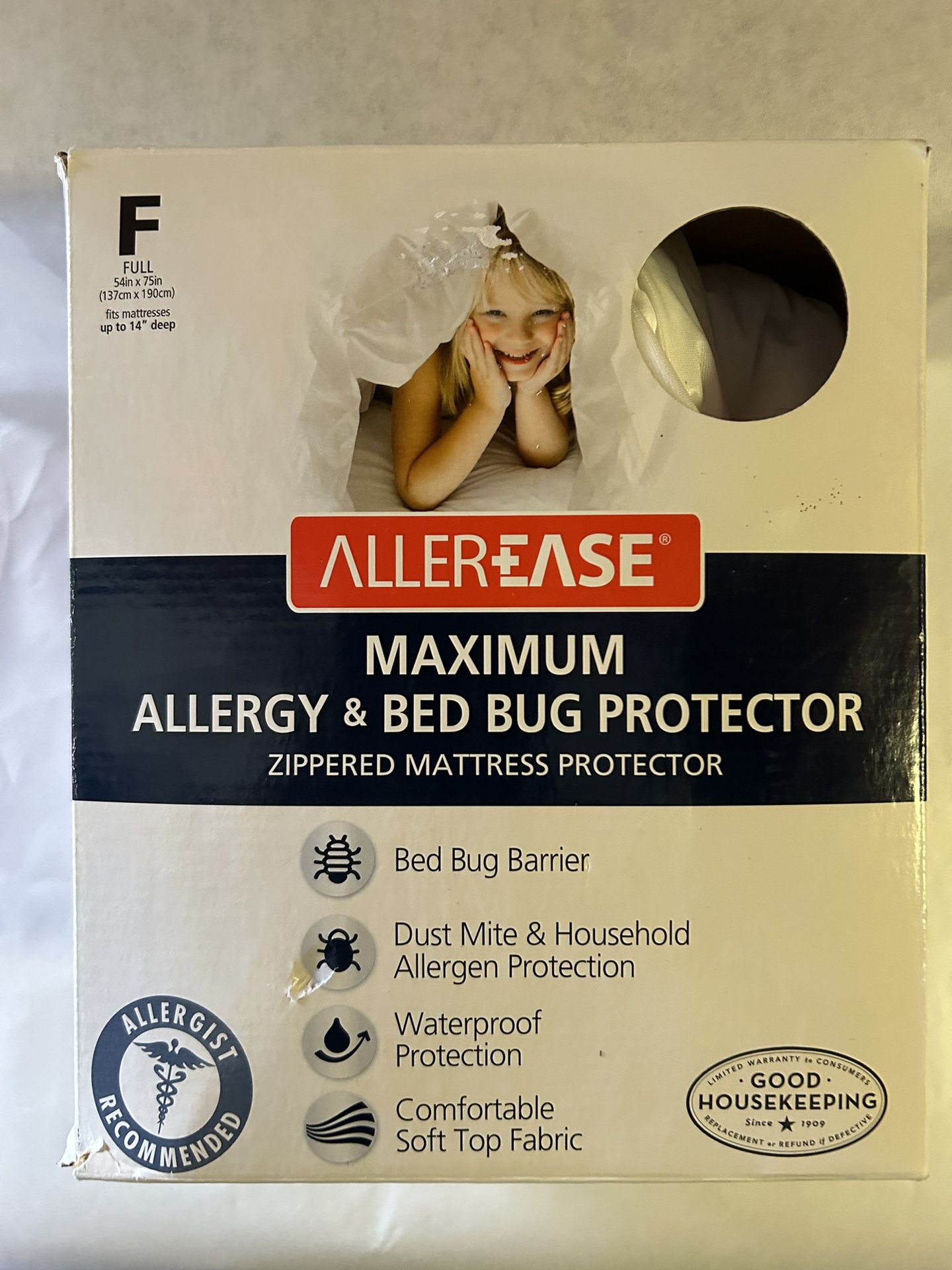 Full Size Mattress Protector AllerEase FlexFit Maximum Zip Allergy