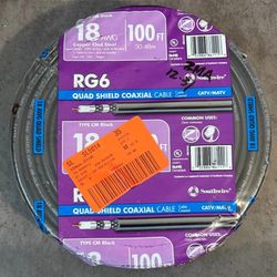 Southwire (contact info removed)3 100 ft. RG6 Quad Shield Black CM Coaxial Cable