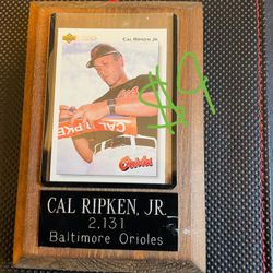 Vintage Cal Ripken Jr Baseball Card Plaque Baltimore Orioles 