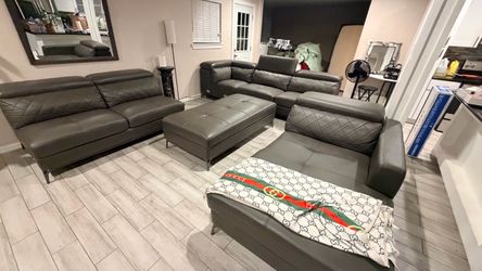 4 pc faux leather sofa set