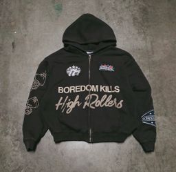 Boredom Kills High Rollers Zip Up Hoodie, Men’s Size Large, Rare, Sold Out! 🔥