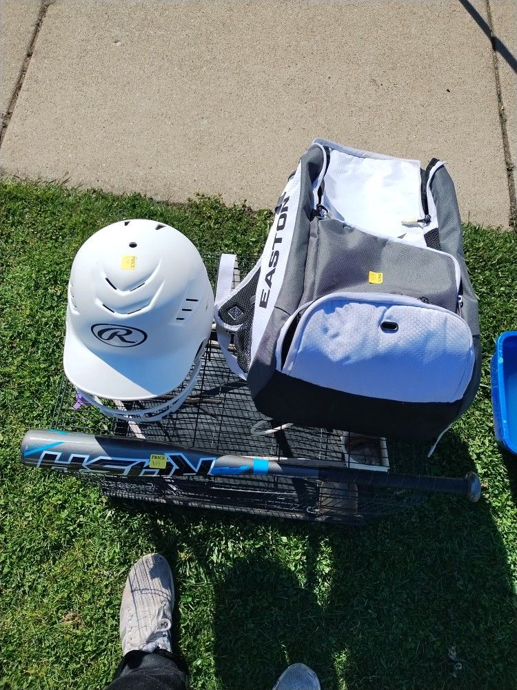 Baseball Bag, Baseball Helmet, Baseball Bat