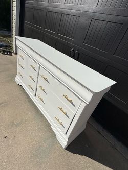 Ashley Furniture XL White Dresser with Gold Handles