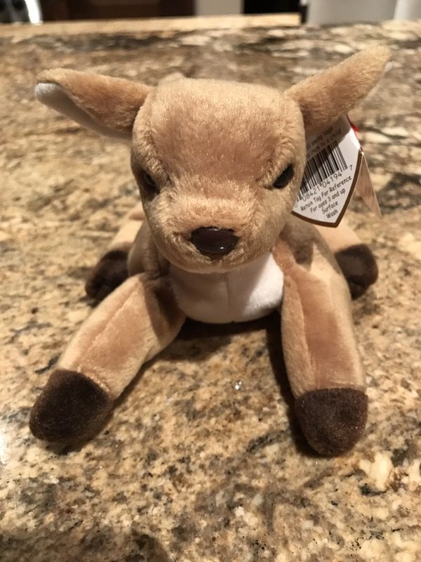 Ty beanie baby deer whisper rare tag error