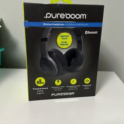 Brand New Sealed PureBoom Wireless Headphones Bluetooth 