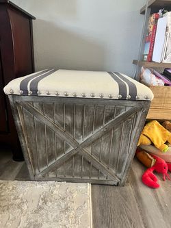 Set of two farmhouse style ottomans / storage cubes