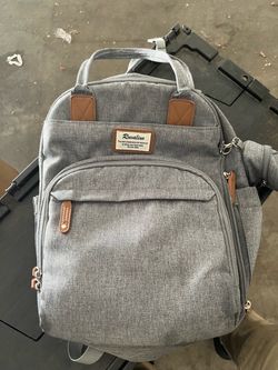 Ruvalino Gray Diaper Bag Backpack