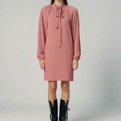 New! Zara Pink Pleated Dress Medium 