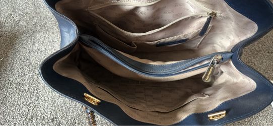 Michael Kors Navy Blue Leather Handbag