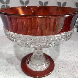 Ruby Red Vintage Compote And Serving Bowls