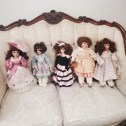 5 Large Porcelain Dolls