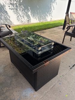 Outdoor fireplace table