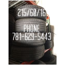 Used Tire For Sale 215/60/16 $40 each free mounting and Balancing