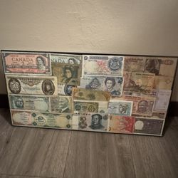Framed Collage of World Currency
