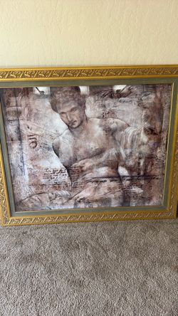 Artwork with frame 43” tall by 53” wide
