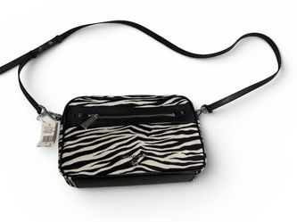 Michael Kors Black & White Zebra Print Crossbody Bag