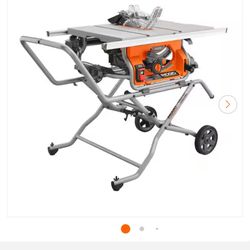 Rigid 15 Amp 10 in. Portable Corded Pro Jobsite Table Saw with Stand