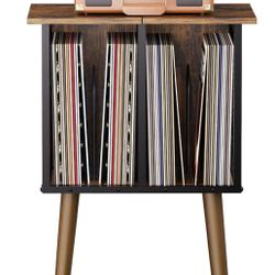 Record Player Stand, Record Stand with Vinyl Storage, Album Storage for Vinyl Records,