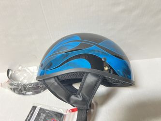 Motorcycle Half Face Helmet Size M Blue 